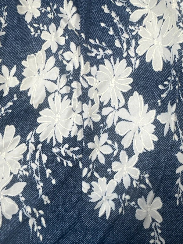 Blue and White Floral Strappy Cami Top Size 10