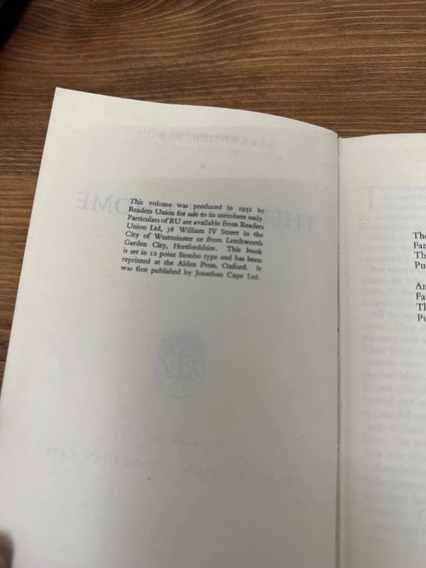 1951 Jonathan Cape edition of "There's No Home" by Alexander Baron