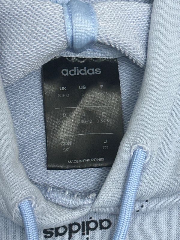 Adidas Blue Hoodie Y2K UK Small 8-10