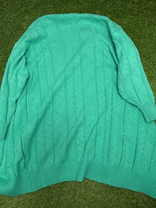 Vintage Niccolucci Turquoise textured button-up knit cardigan