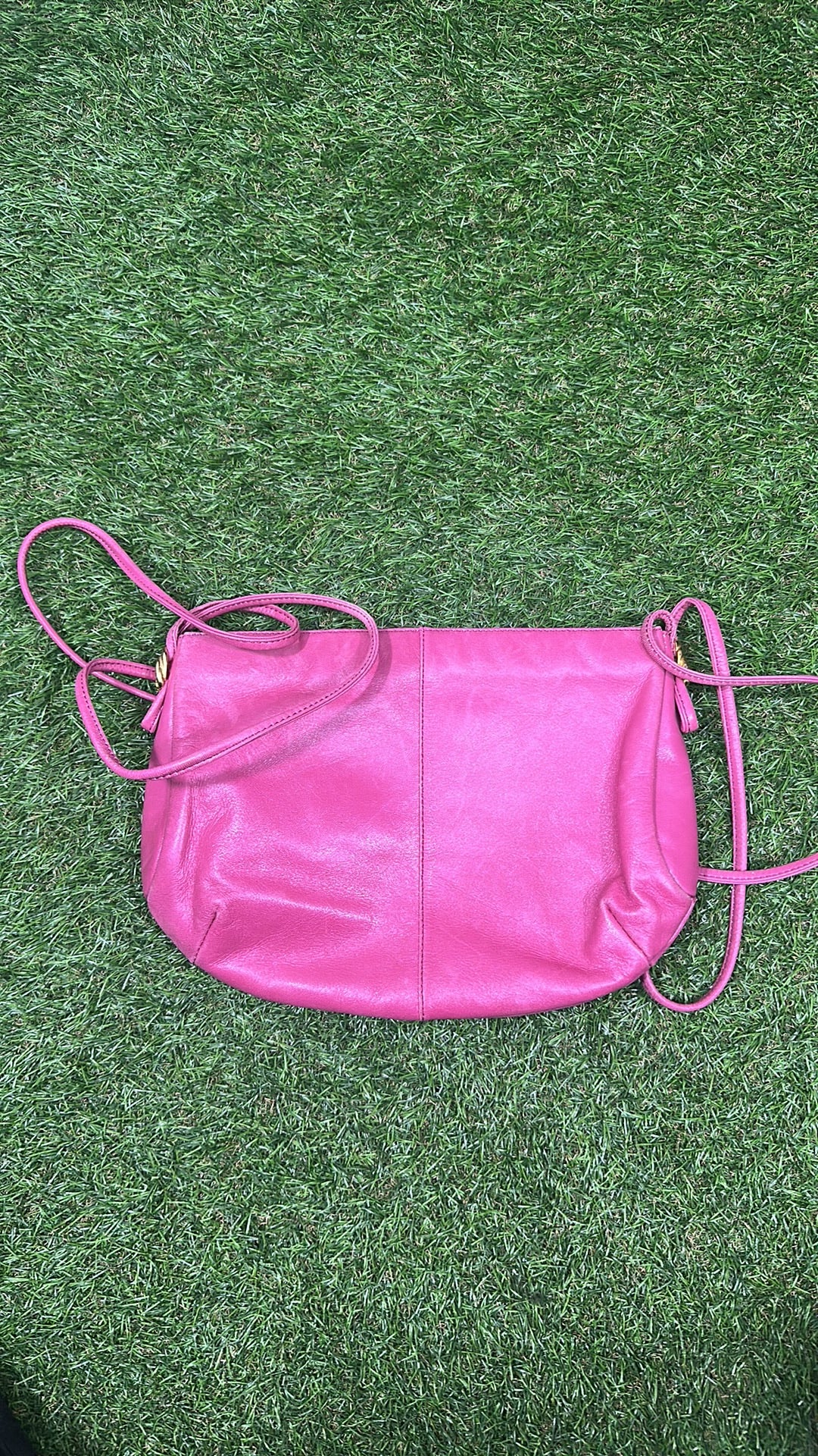 Vintage Bruno Magli Pink Leather Crossbody Bag Made in Italy including mirror
