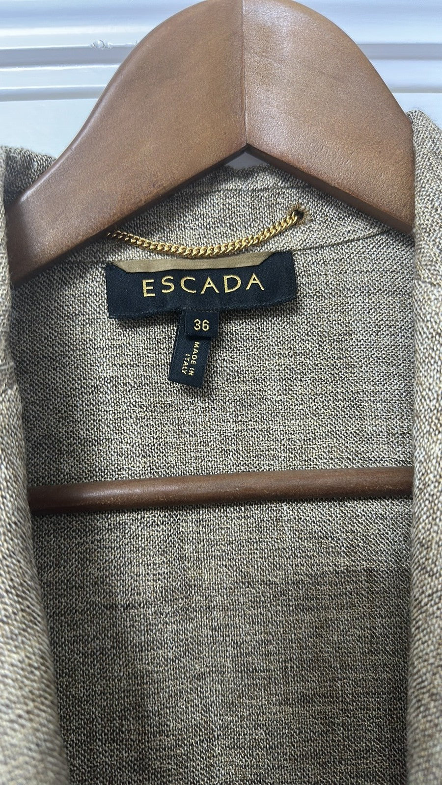 Vintage Escada Made in Italy Beige Textured Blazer Jacket