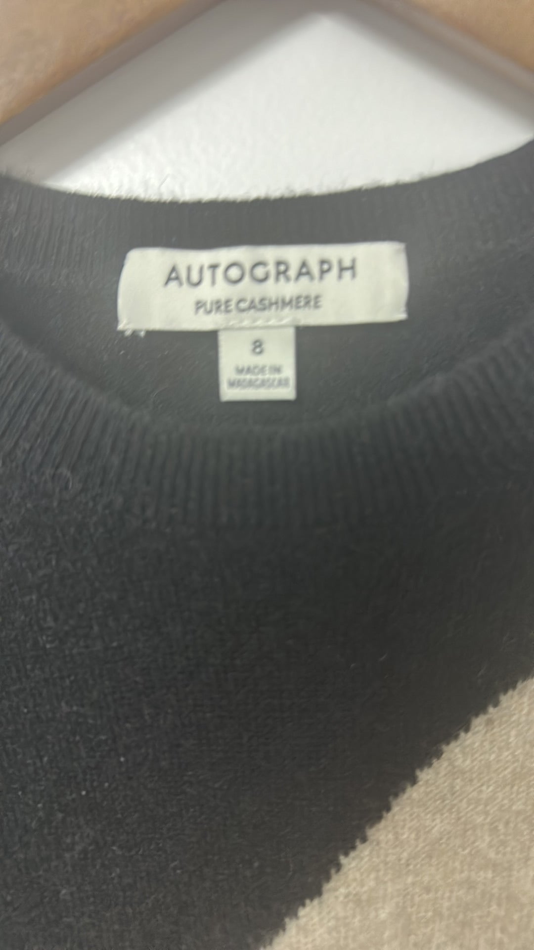 Marks & Spencer Autograph Pure Cashmere Colour Block Jumper Size 8