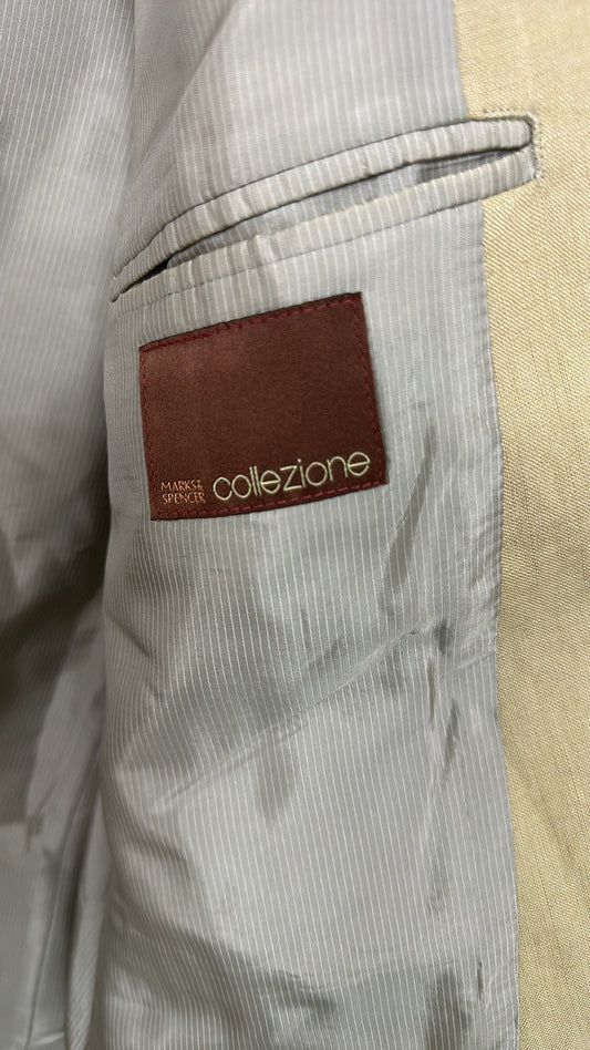 Marks & Spencer Collezione Linen Blend Blazer in Ochre Mustard size 40