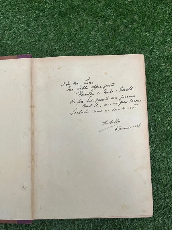 antique Italian book titled "Fiabe e Novelle," "Fairy Tales and Short Stories".