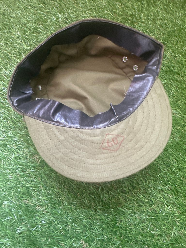 Vintage Olive Green Military-Style Field Cap with Vent Grommets