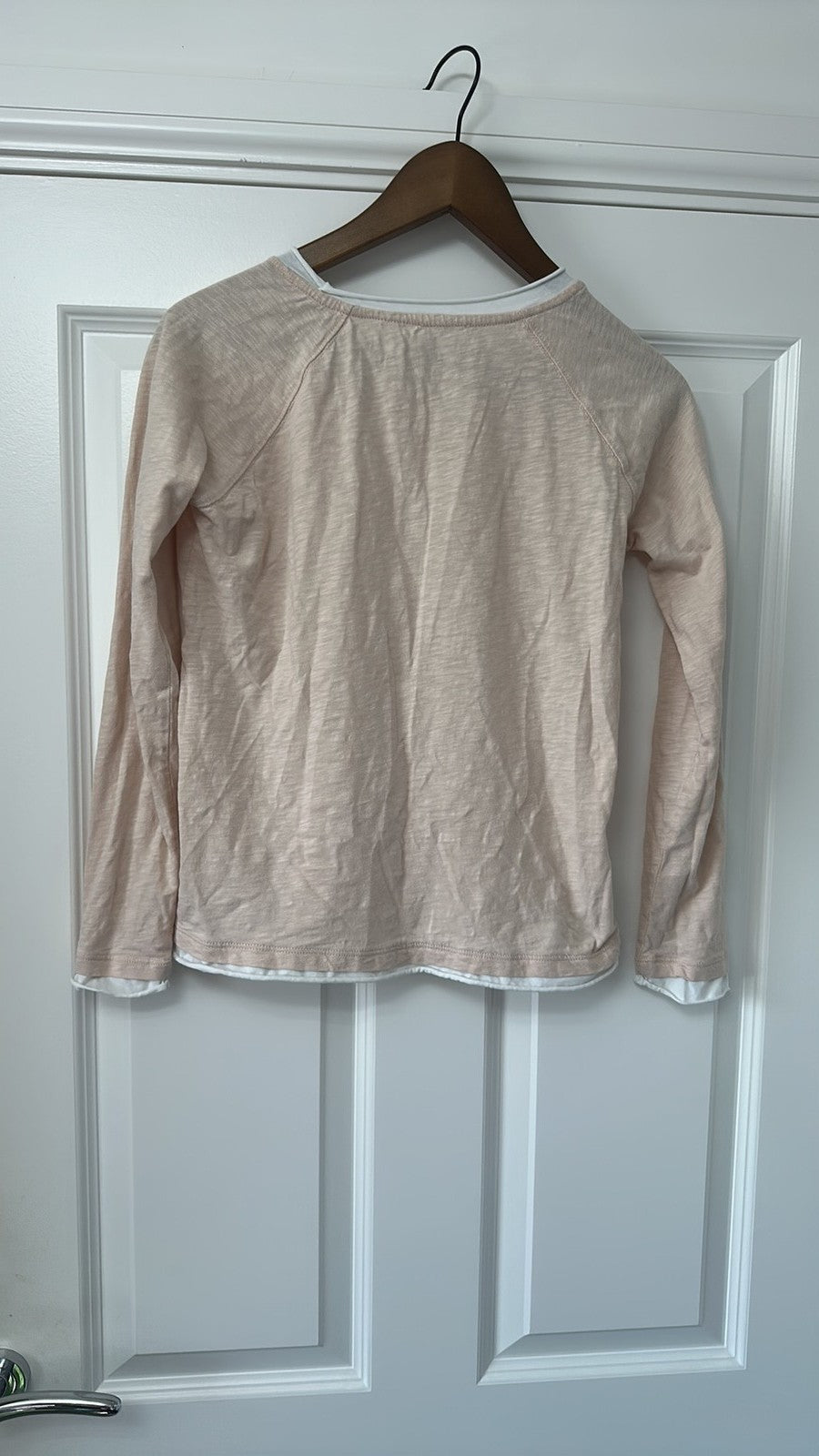 The White Company White Label Blush Pink Layered Slub Cotton Top size 8