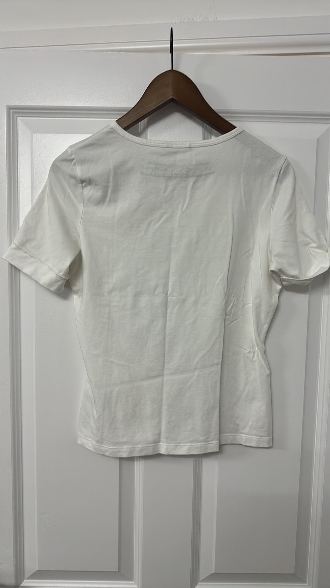 Luisa Cerano White Graphic Print Cotton T-Shirt size 14