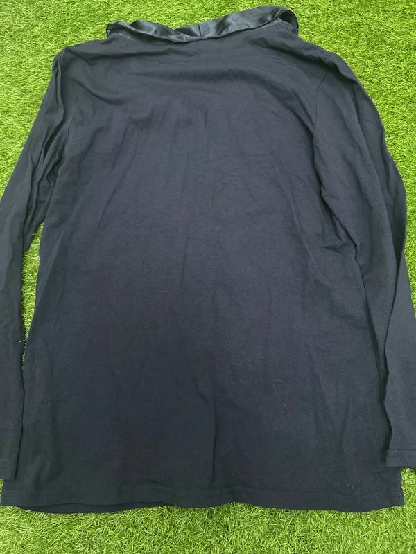 Medium Temperley London navy long sleeve Jersey wrap neck top