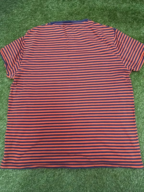 Polo Ralph Lauren striped orange navy T-shirt size XL custom slim fit