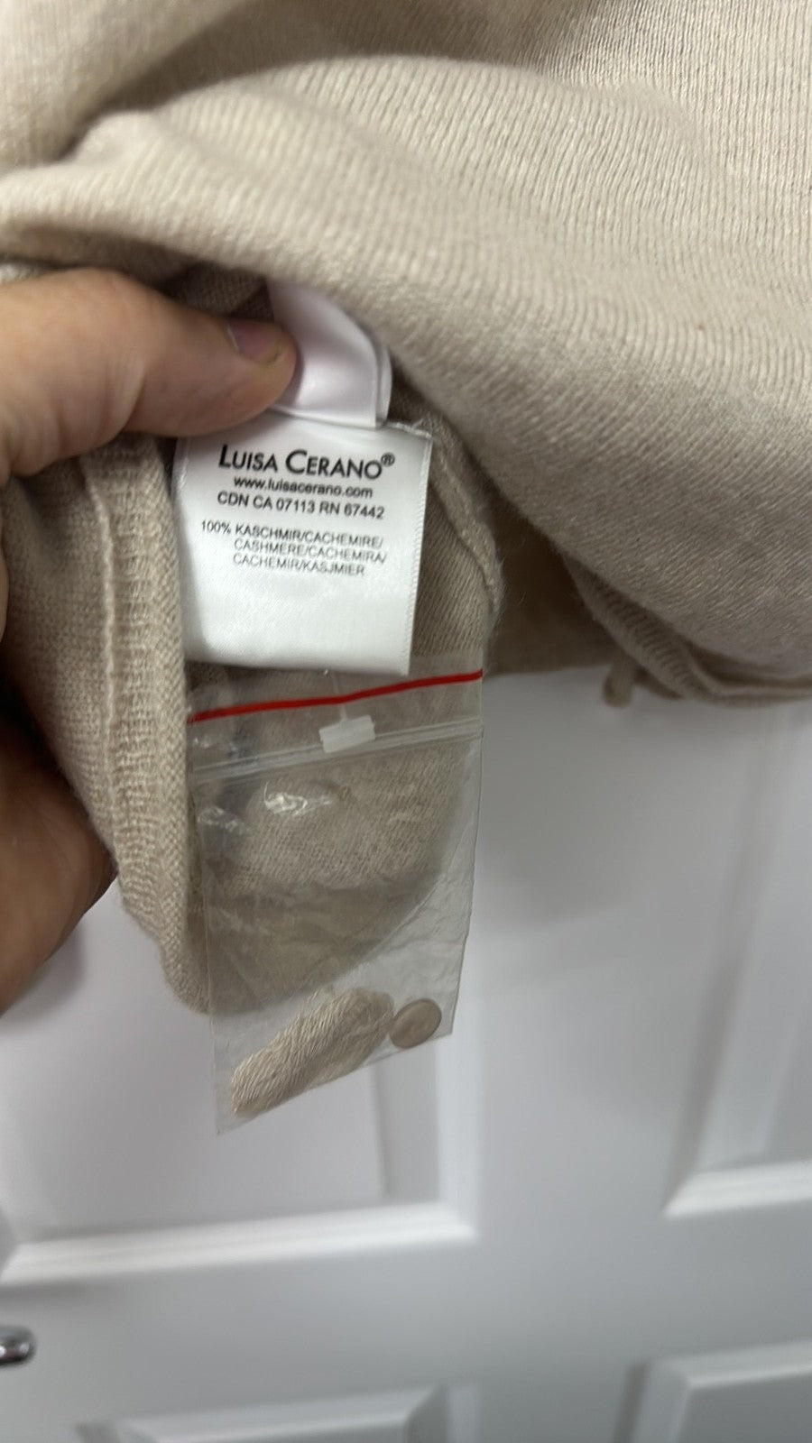 Luisa Cerano Beige Cashmere Blend V-Neck Cardigan size 12 Brand New