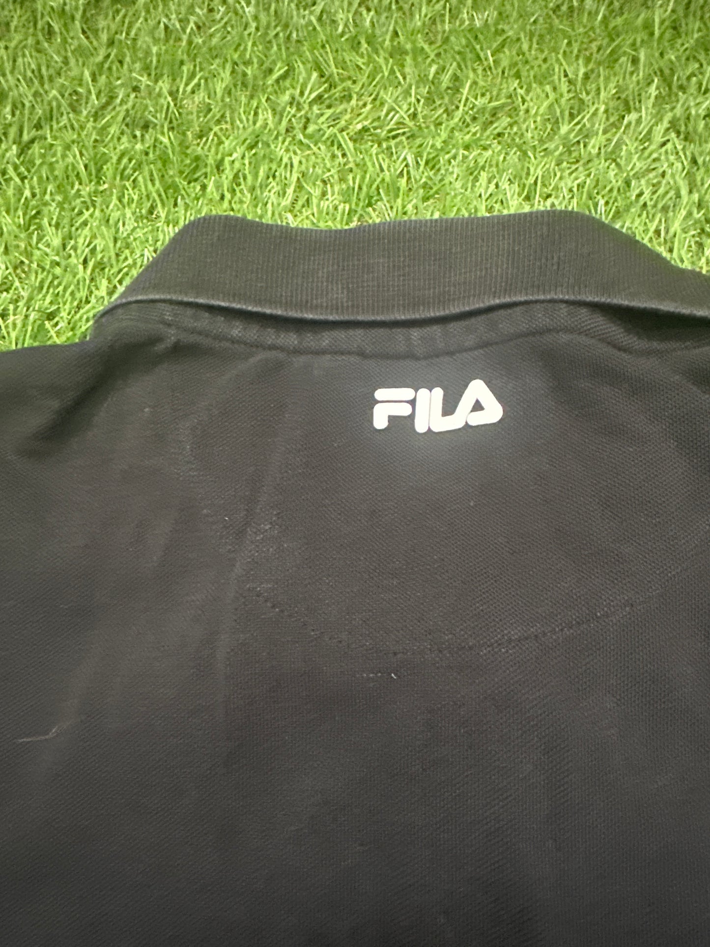 FILA Men's Classic Black Polo Shirt -large