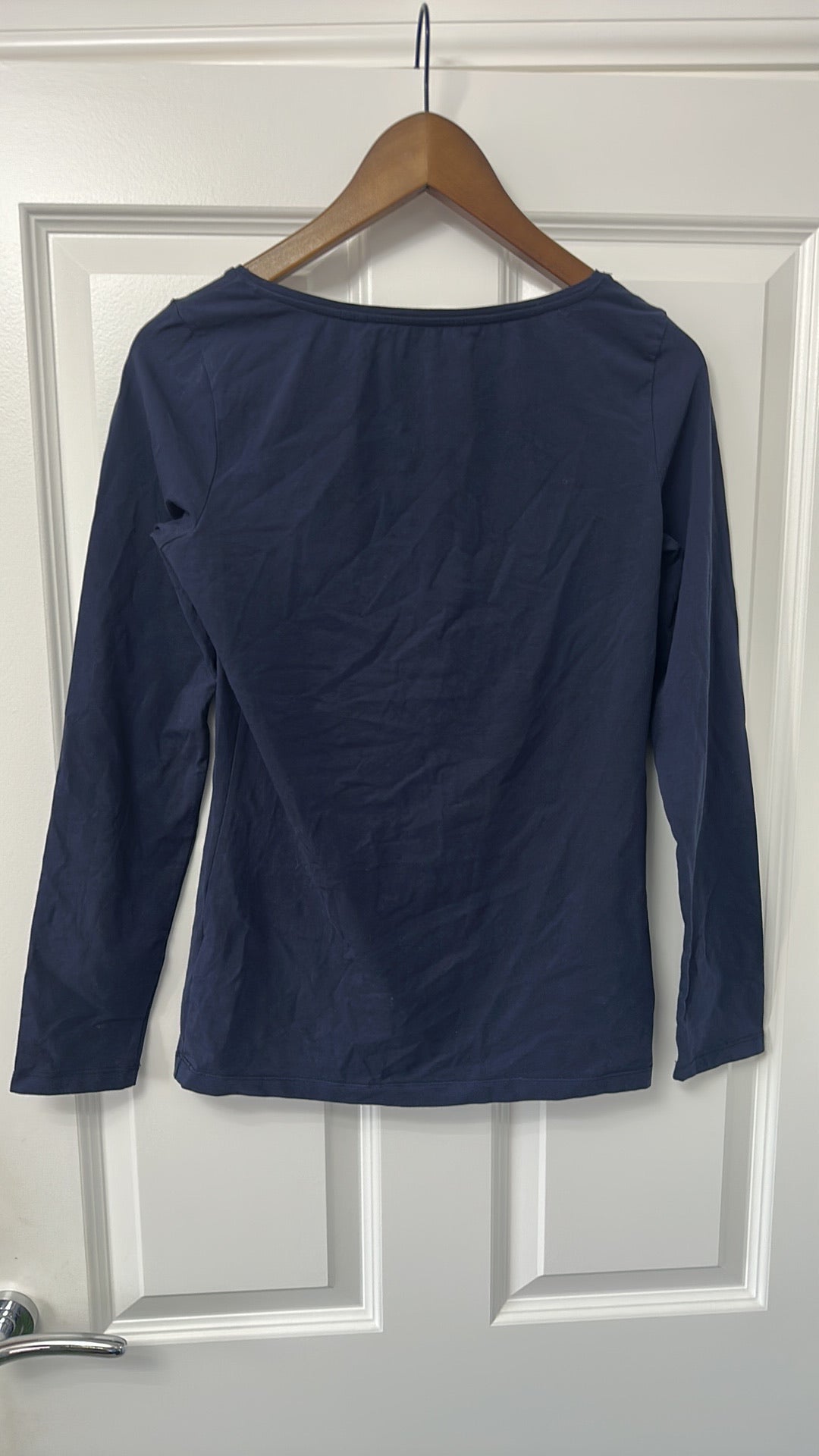 Esprit Navy Blue Long Sleeve Scoop Neck Top size Medium