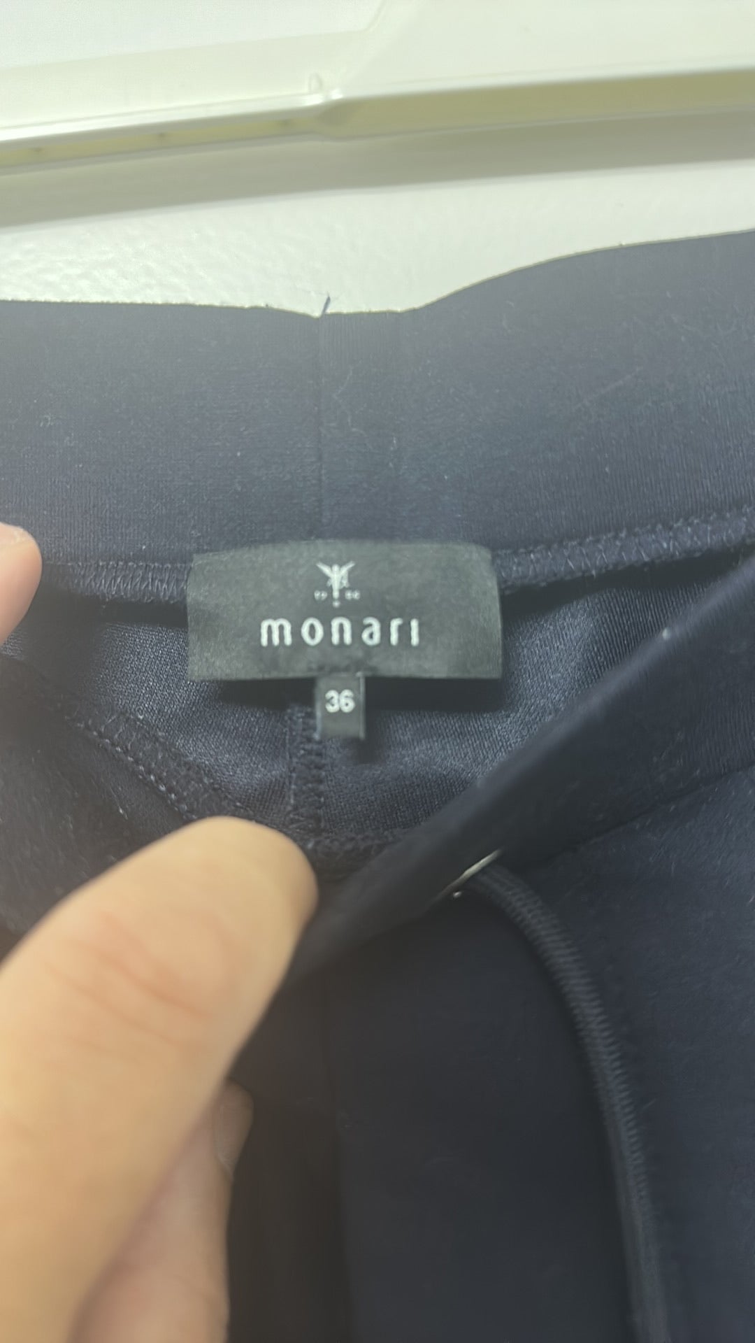 Monari Navy Blue Drawstring Tapered Smart Joggers size 10