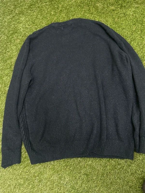 M&S black cable knit jumper 2XL fits more like an XL