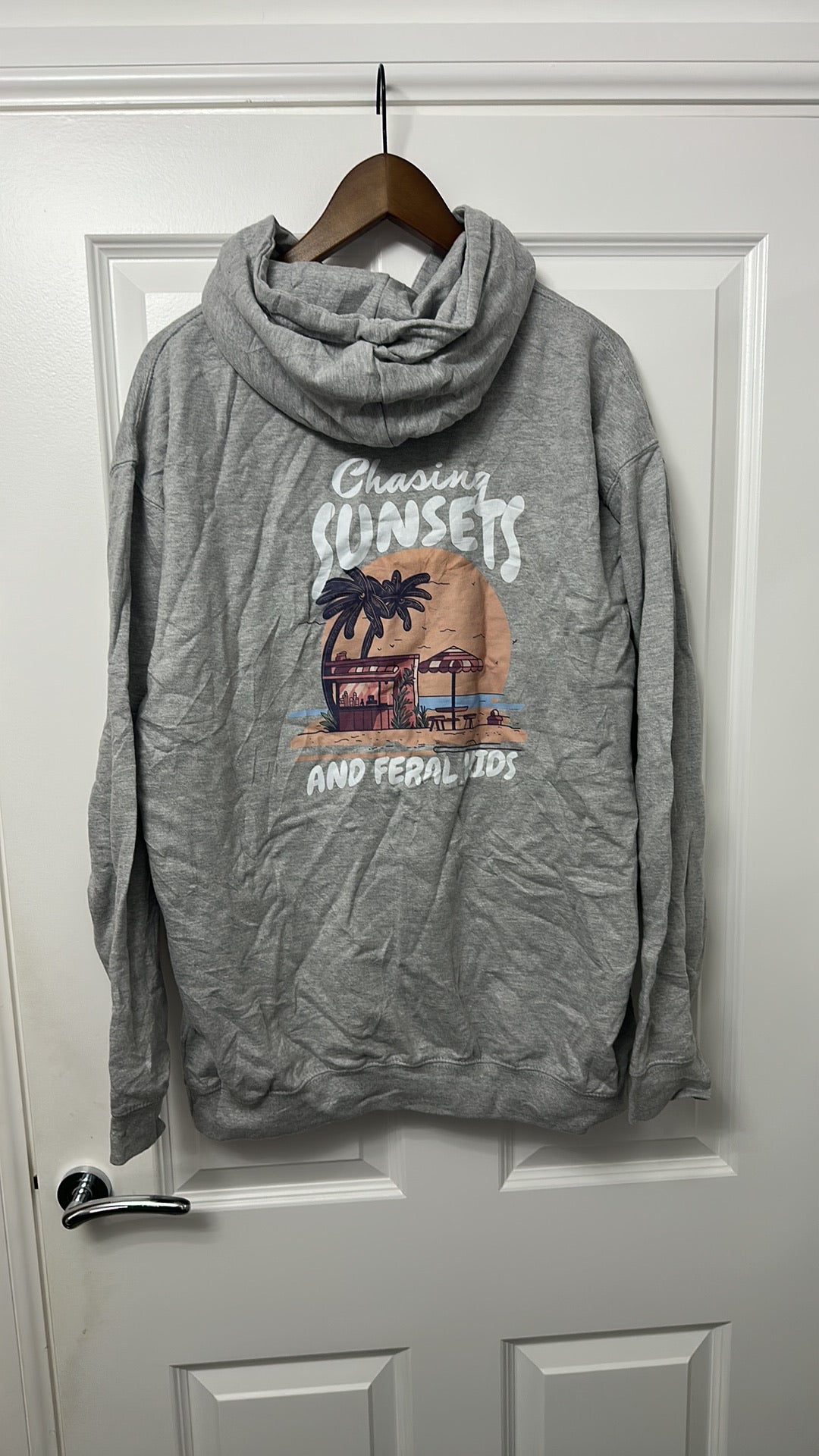 Classic Heather Grey Oversized Pull-Over Hoodie - XL