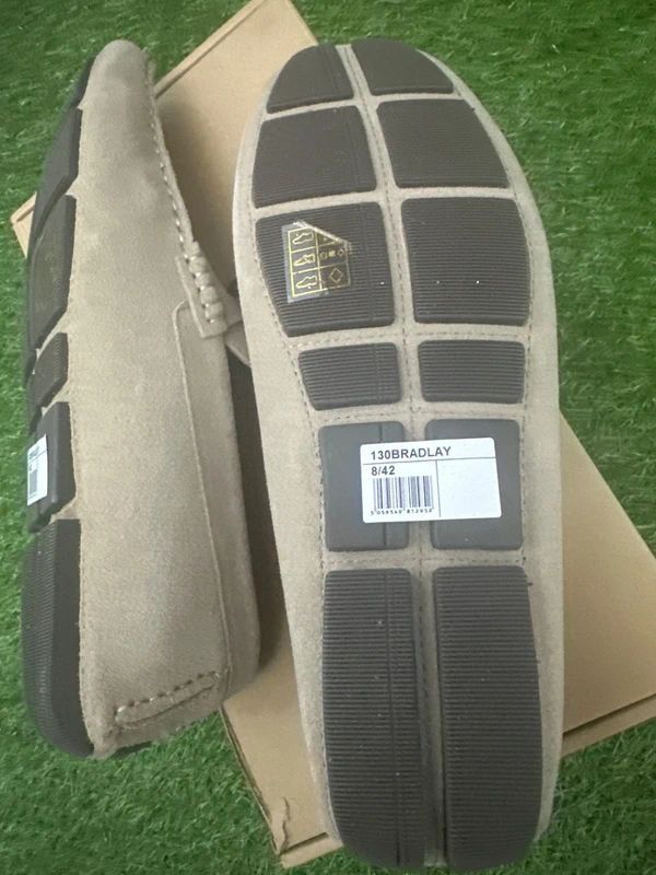 Dune Bradlay beige suede penny loafers size 8 / 42 - Brand New with Box