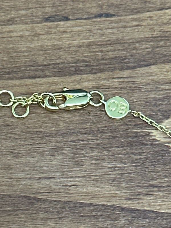 Olivia Burton Yellow Gold Plated Malachite Charm 7” chain bracelet