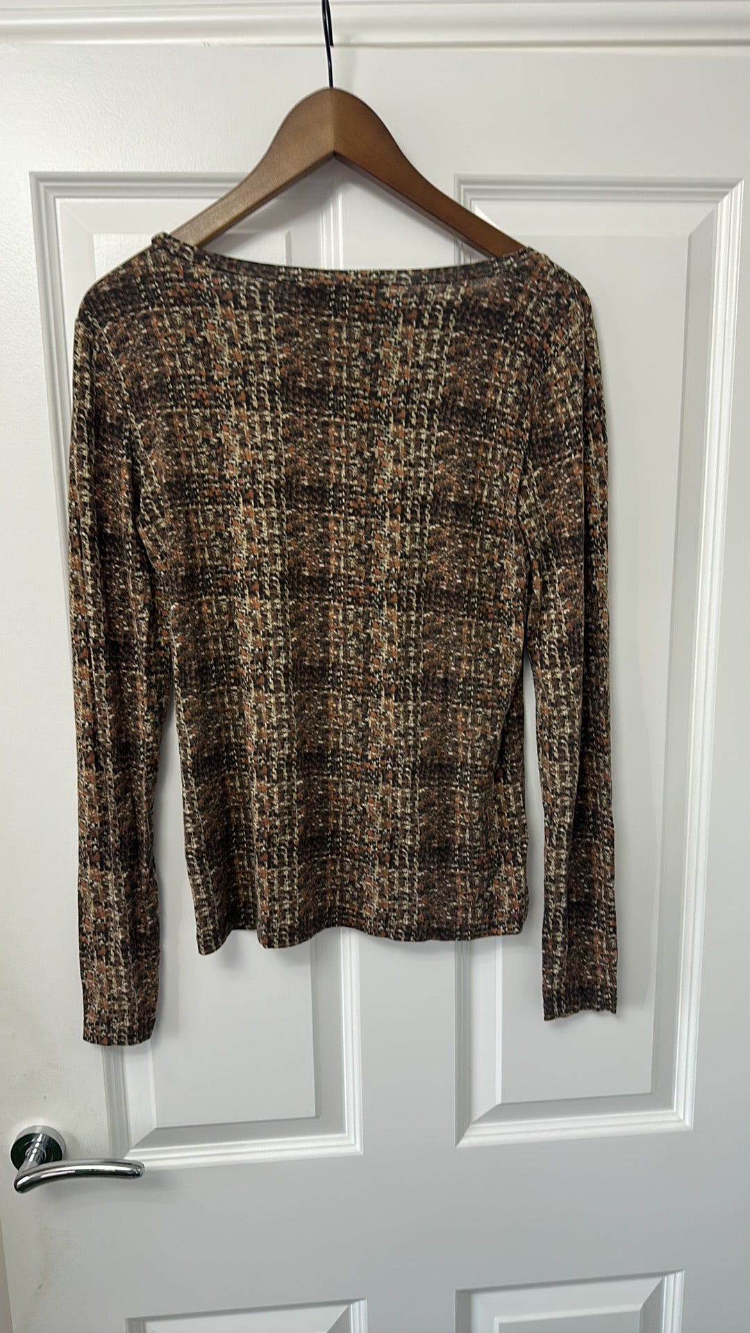 Weekend Max Mara Textured Print Long Sleeve Top size medium