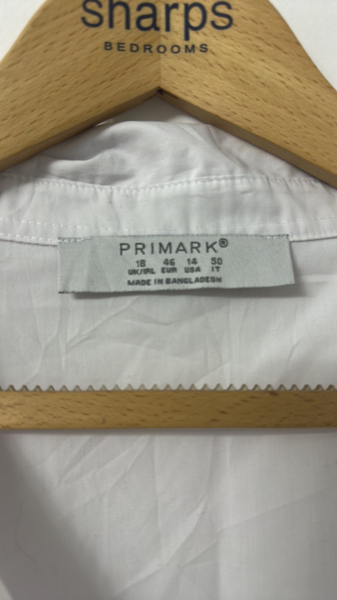 Primark White Button-Down Long Sleeve Shirt UK 18