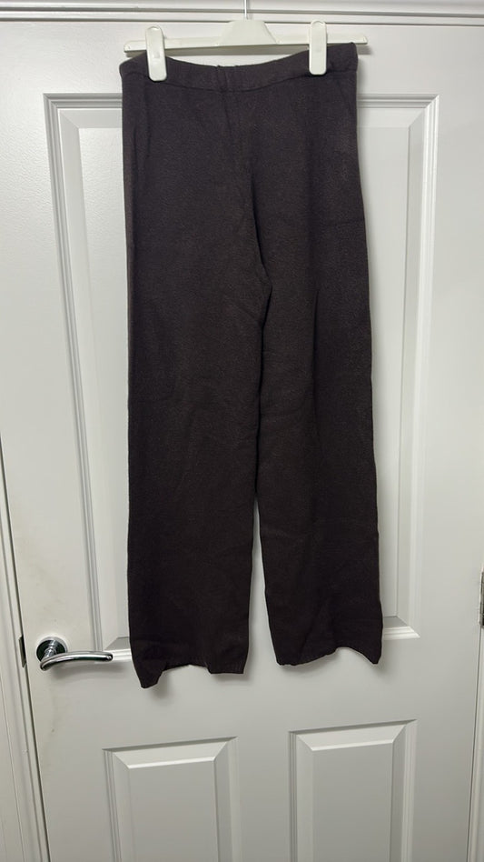 James Lakeland Italy Wool Blend Knitted Wide Leg Trousers Size Small