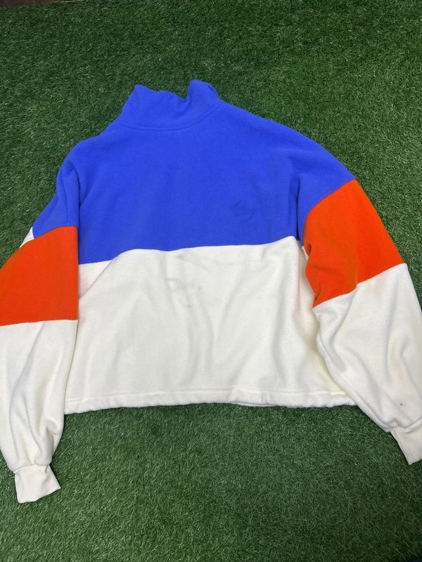 H&M Move blue white orange half zip fleece top Medium