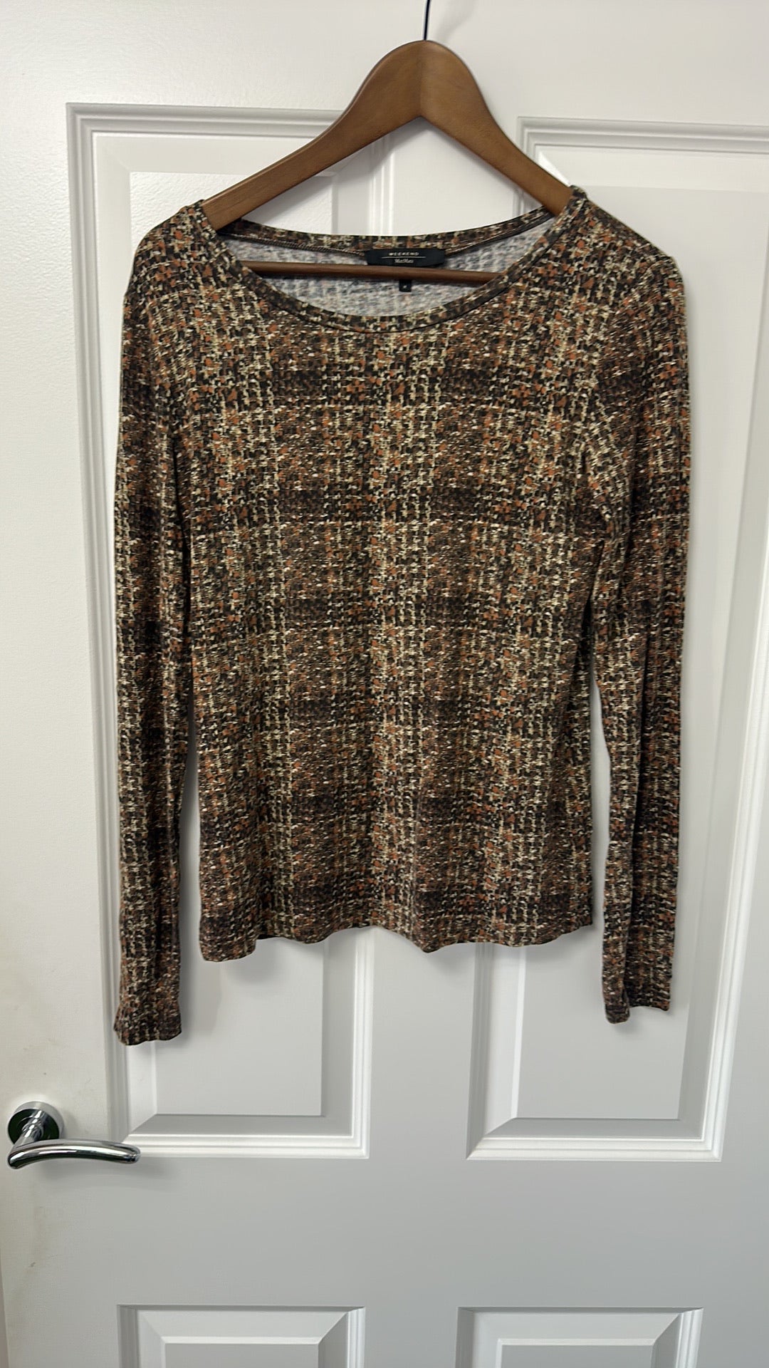 Weekend Max Mara Textured Print Long Sleeve Top size medium