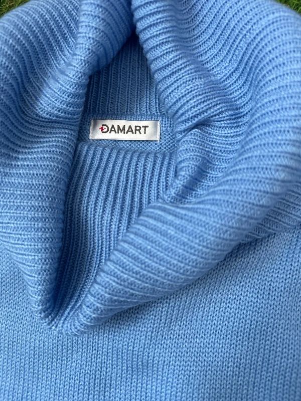 Damart light blue roll neck jumper size M
