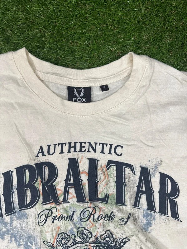FOX Gibraltar graphic cream T-shirt size S