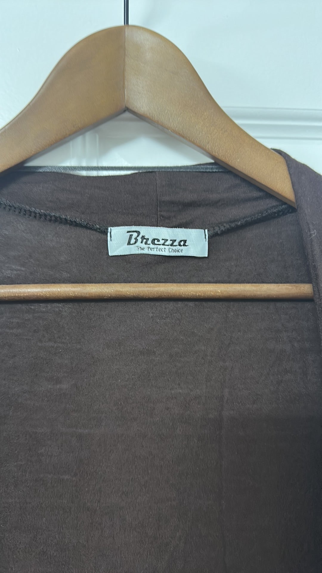 Brezza Longline Open Front Cardigan in Chocolate Brown - one size - approx 12