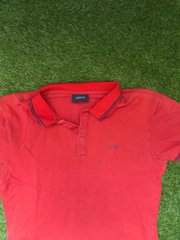 Armani Jeans red polo shirt size L