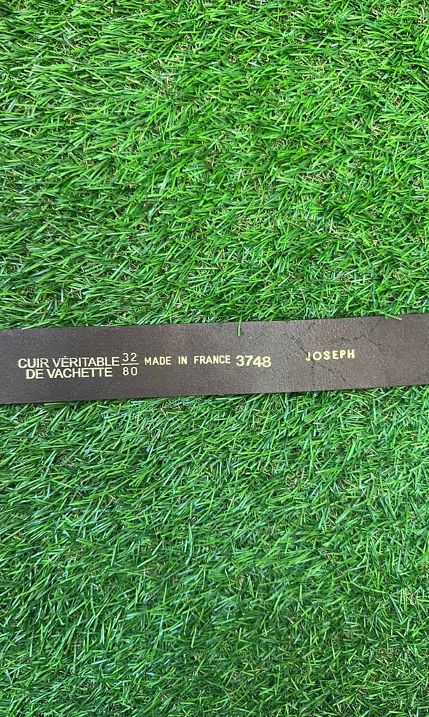 Joseph Brown Leather Belt with Embellished Buckle