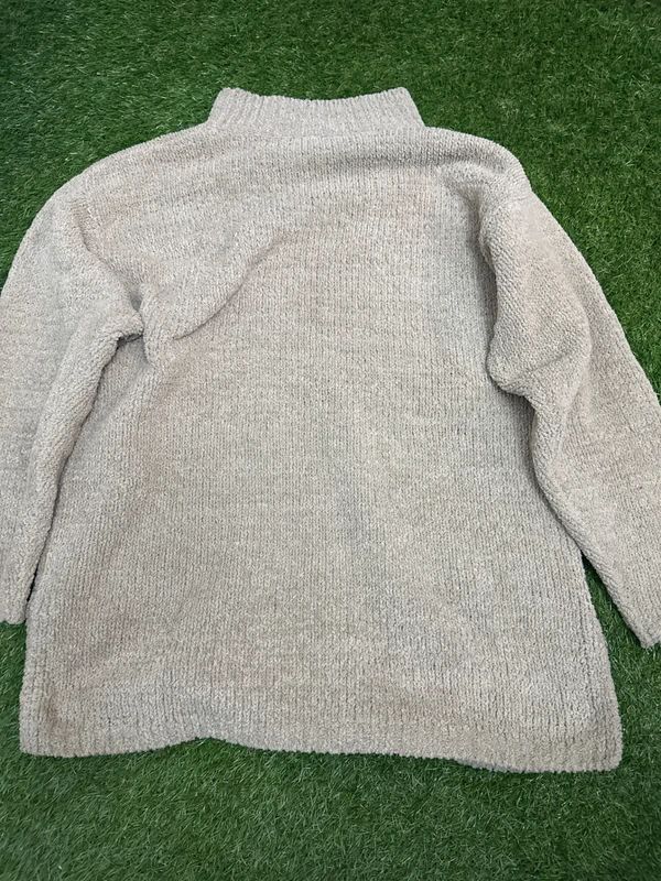 Poppy beige high neck knit jumper size M