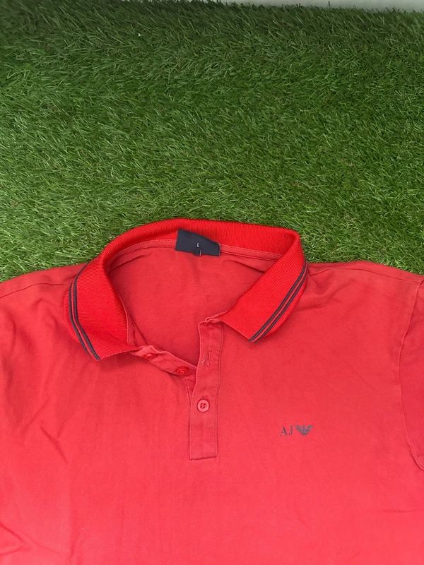 Armani Jeans red polo shirt size L
