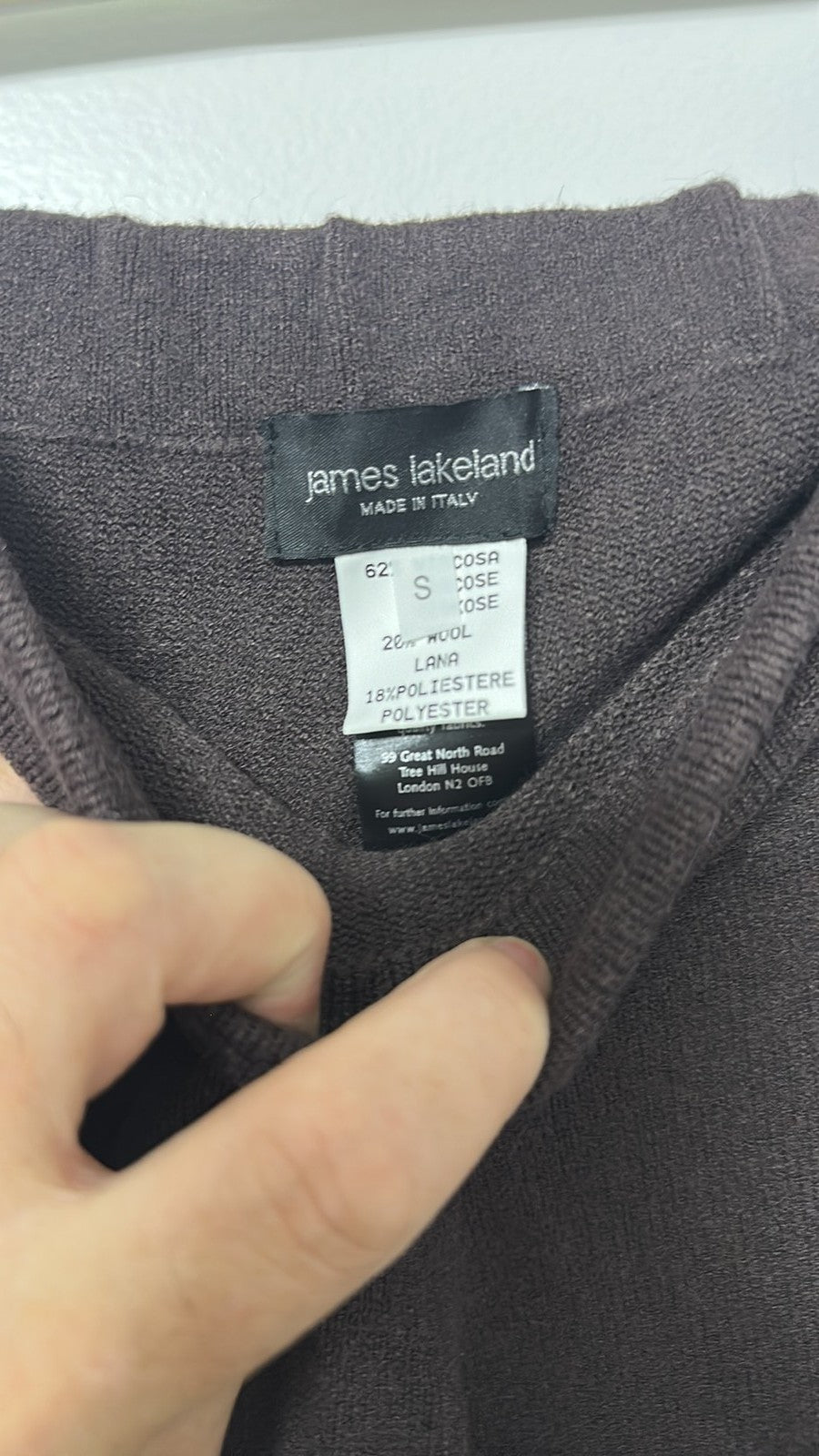 James Lakeland Italy Wool Blend Knitted Wide Leg Trousers Size Small