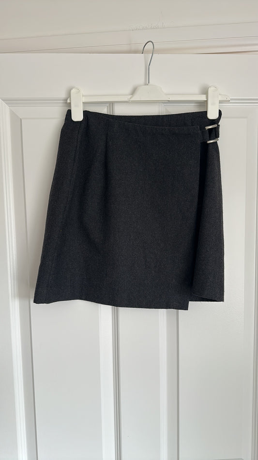 Vintage St Michael Marks & Spencer Pure New Wool Wrap Mini Skirt size 10