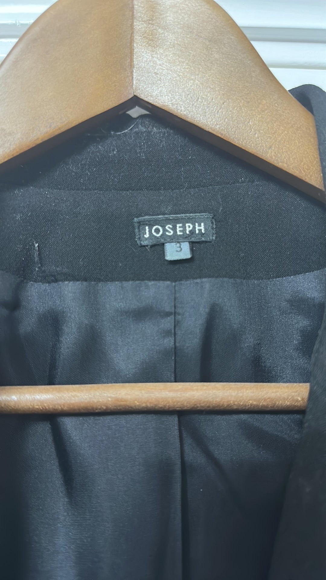 JOSEPH Black Single-Button Tailored Blazer Jacket size 3