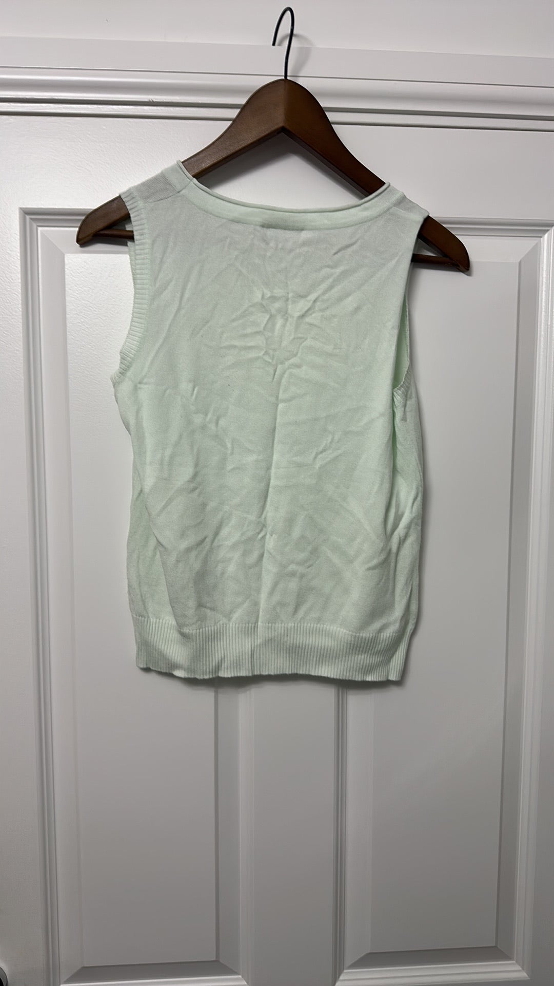 Vintage Faber Mint Green Sleeveless Knit Shell Top size 10