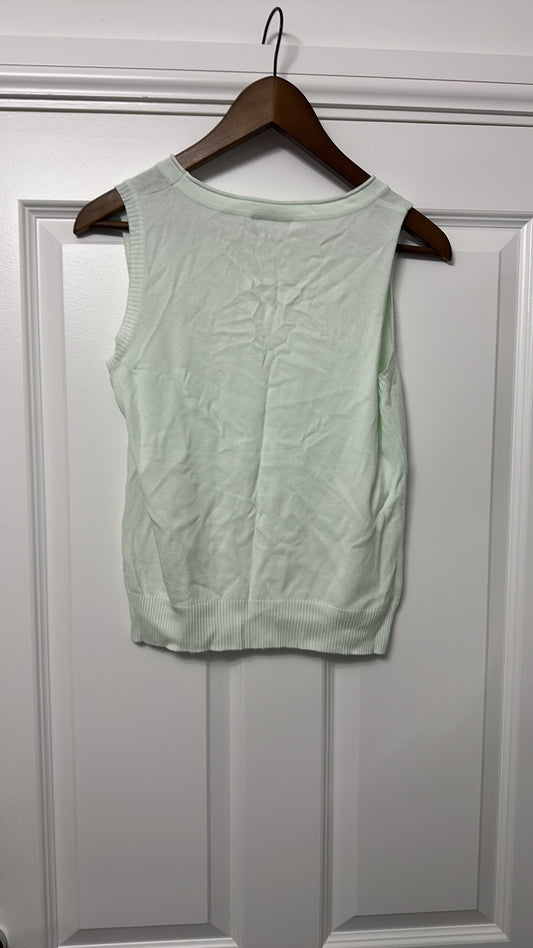 Vintage Faber Mint Green Sleeveless Knit Shell Top size 10