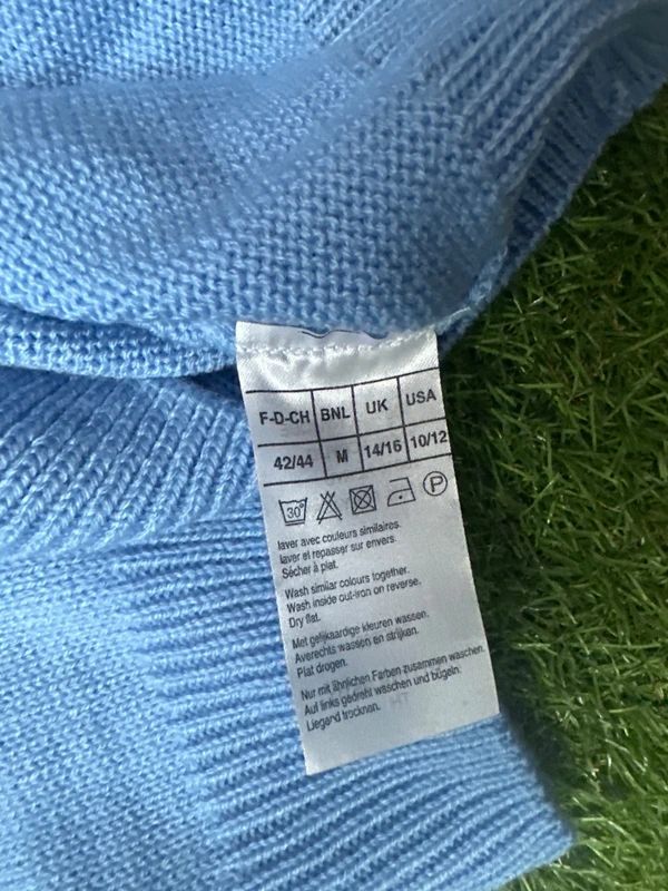 Damart light blue roll neck jumper size M