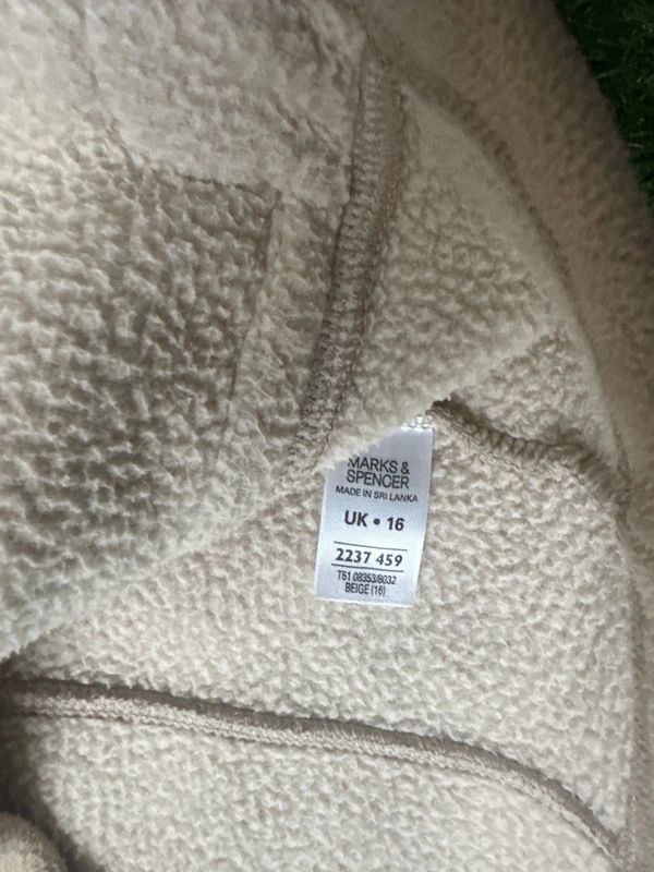 Marks & Spencer Beige Zip Fleece Gilet UK 16
