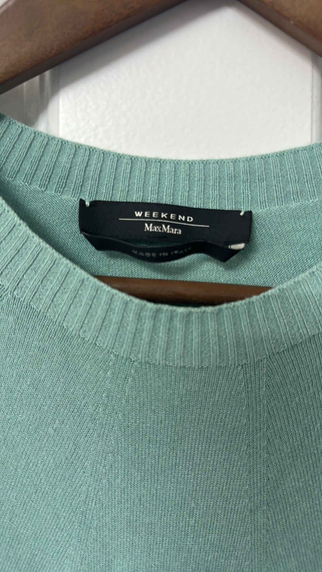 Weekend Max Mara Sage Green Knit T-Shirt size 10