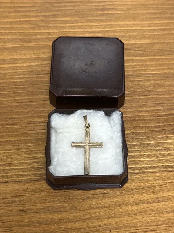 Vintage .925 Sterling Silver religious cross 33mm charm pendant 1.61g