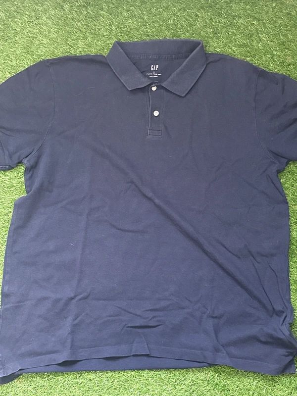GAP Stretch Pique Polo Navy Short Sleeve Polo Shirt - XL