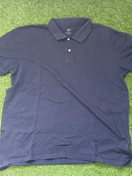 GAP Stretch Pique Polo Navy Short Sleeve Polo Shirt - XL