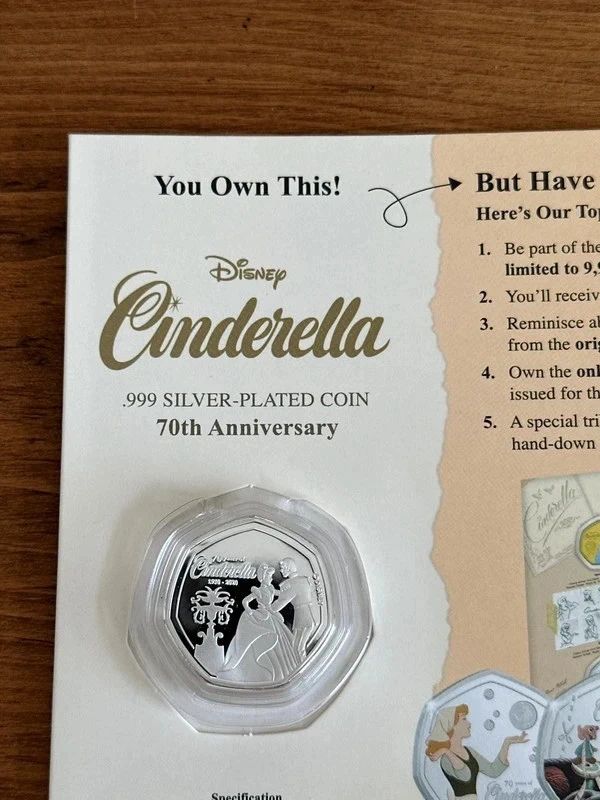 Disney Cinderella .999 Silver-Plated Coin