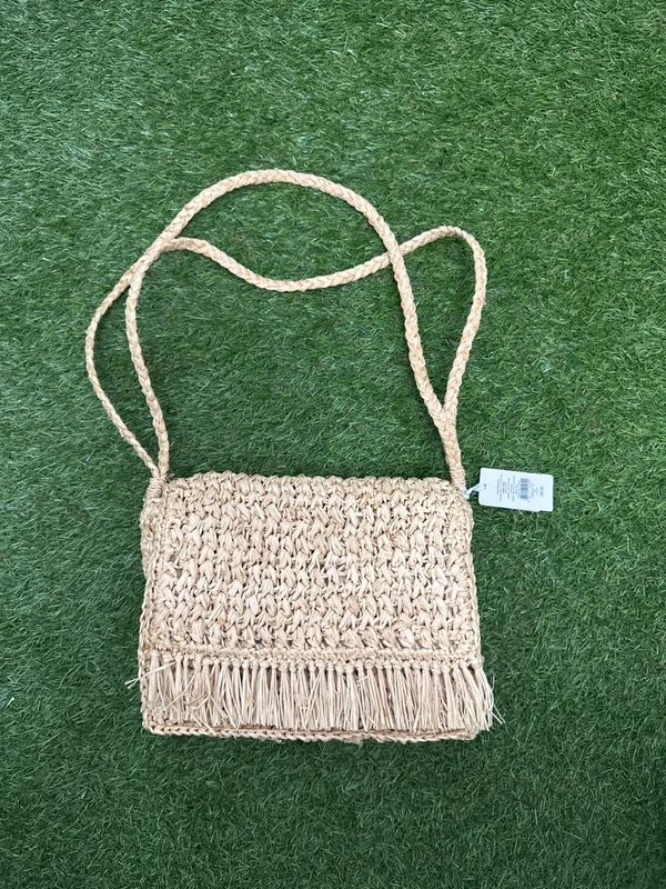 The White Company Fringed Raffia Shoulder Bag Neutral - New with Tags