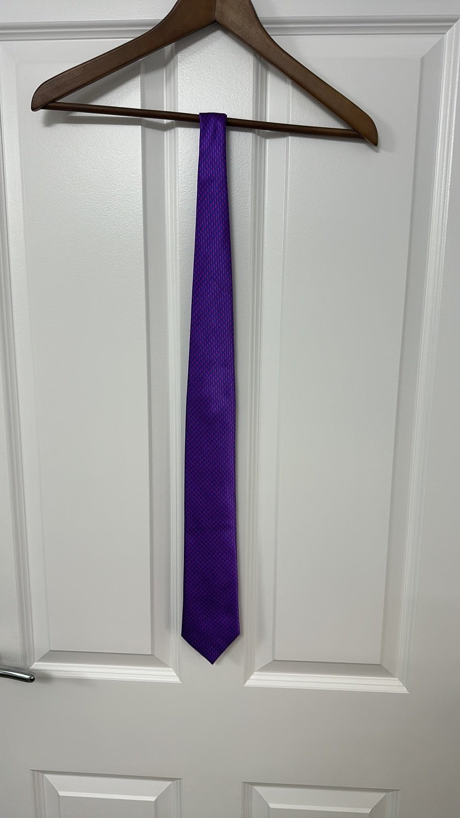 Marks & Spencer Purple and Pink Geometric Silk-Blend Tie