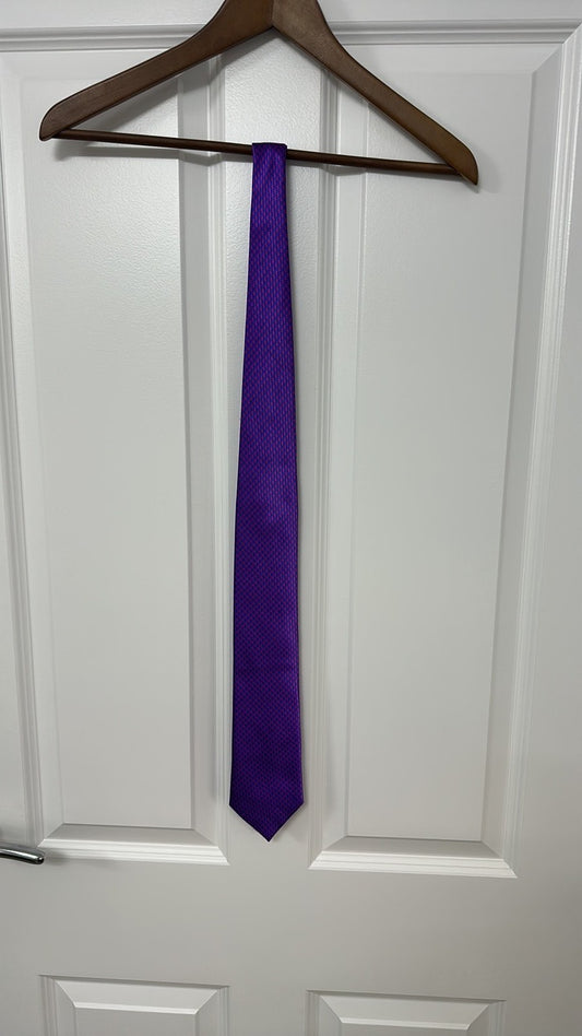 Marks & Spencer Purple and Pink Geometric Silk-Blend Tie
