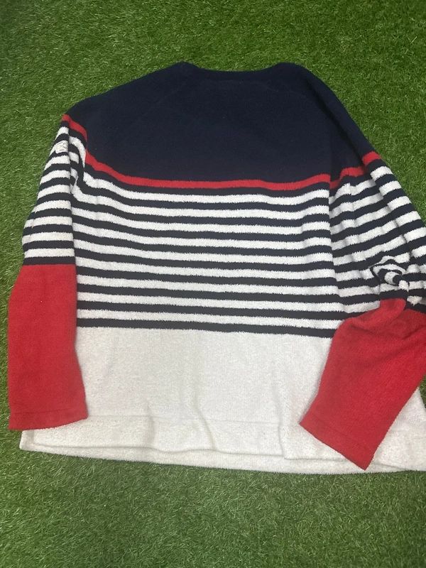 Joules navy striped crew neck jumper EU 44 UK 16